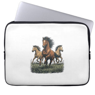 Vintage Wildpferde Laufende Western-Vektor-Shirt_1 Laptopschutzhülle