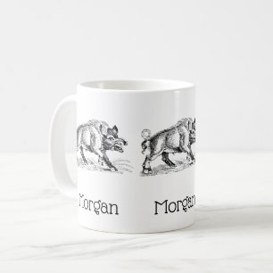 Vintage-Wildschwein-Zeichnung SW #2 Kaffeetasse