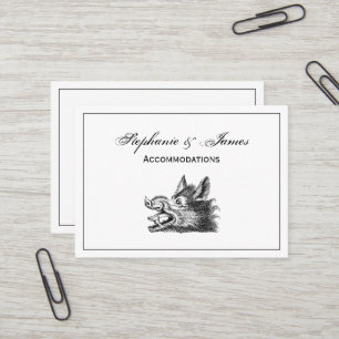 Vintage-Wildschweinkopf-Zeichnung SW Visitenkarte