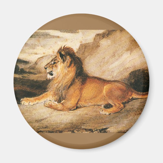 Vintage Wildtiere, afrikanische Löwen auf der Sava Magnet (Vorne)