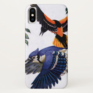 Vintage-Wildtiere Vögel, Blaue Häher fliegen Case-Mate iPhone Hülle