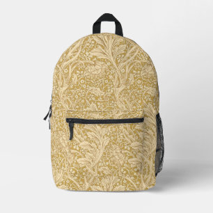 Vintage William Morris Arcadia Gold Nahtlos Bedruckter Rucksack