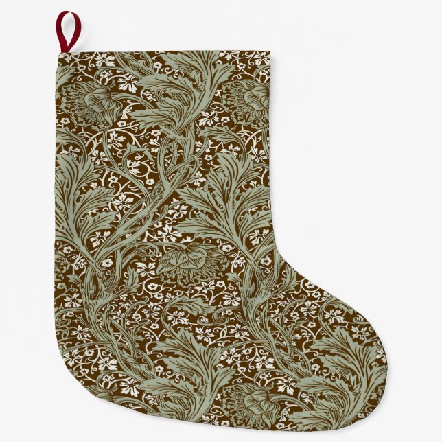 Vintage William Morris Arcadia Nahtlos Großer Weihnachtsstrumpf (Vorderseite)