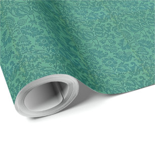 Vintage-William-Morris-Blumenmuster Grün Geschenkpapier