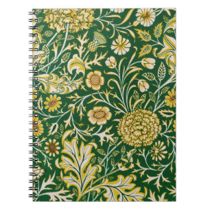 Vintage William Morris Cherwell Grün Blumen Kunst Notizblock