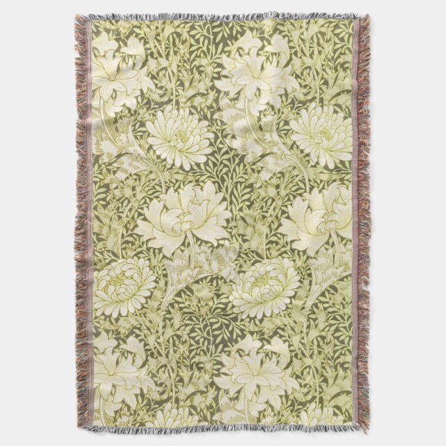 Vintage-William-Morris-Chrysanthemen-Muster Decke (Vorderseite Vertikal)