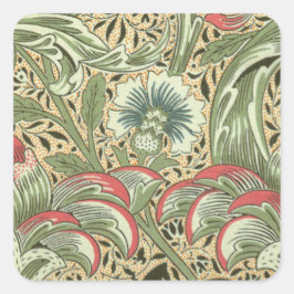 Vintage William Morris Corncockle Blume Quadratischer Aufkleber