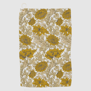 Vintage-William-Morris-Erdfarbener Blumenmuster Golfhandtuch