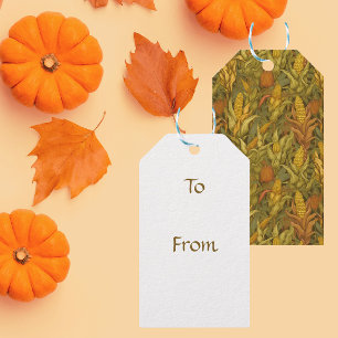 Vintage William Morris Herbstmais Geschenkanhänger