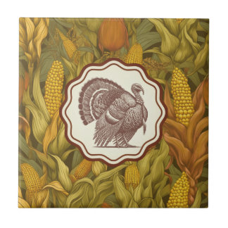 Vintage William Morris Herbstmais wilder Truthahn Fliese
