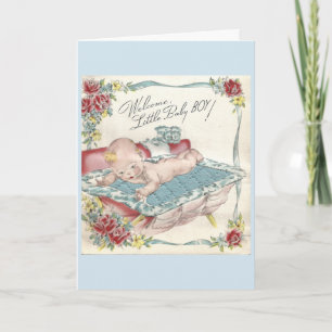 Vintage - Willkommen Baby Boy, Karte