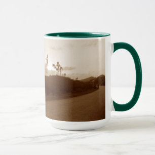 Vintage Windmühle-Farm mit CAR Fender Foto aus de Tasse