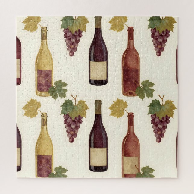 Vintage Wine Bottle Grapevine Pattern (Vertikal)