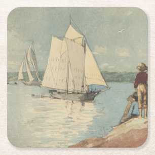 Vintage Winslow Homer Klare Seefahrt Rechteckiger Pappuntersetzer