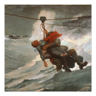 Vintage Winslow Homer - Lebenslinie Fotodruck