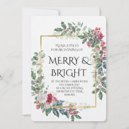 Vintage Winter Botanical Christmas Elegance Einladung