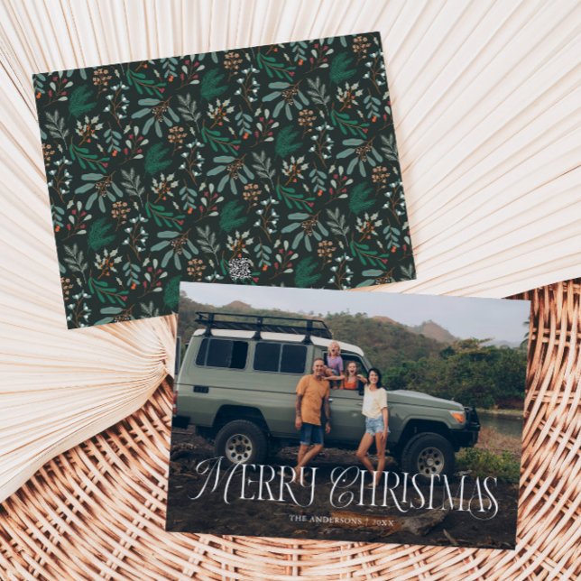 Vintage Winter Botanicals Frohe Weihnachten Foto (Von Creator hochgeladen)