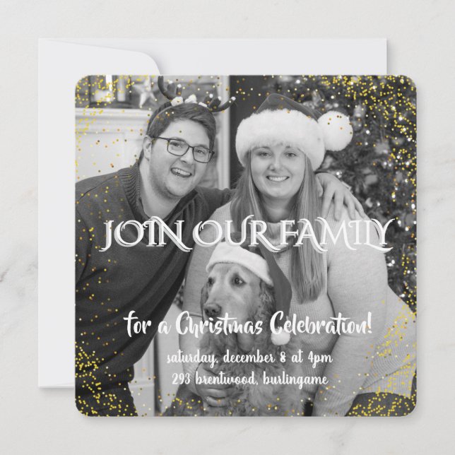 Vintage Winter Christmas Elegance Personalized  Einladung (Vorderseite)