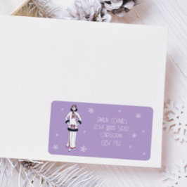 Vintage Winter Fashion  Adressaufkleber