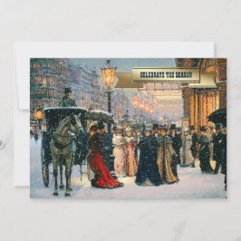 Vintage Winter Pariser Feier Einladung