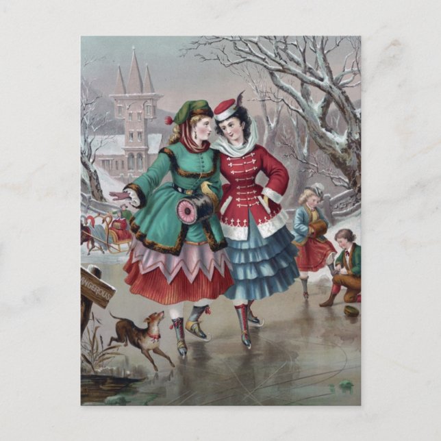 Vintage Winter Postkarte (Vorderseite)
