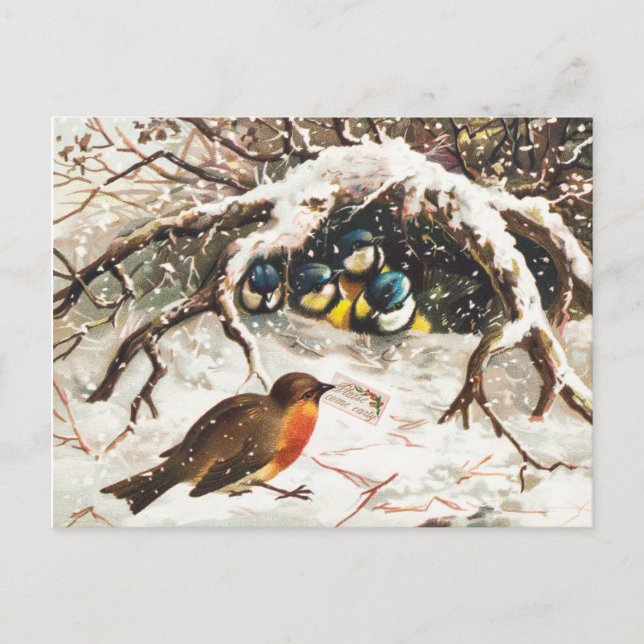 Vintage Winter Postkarte (Vorderseite)