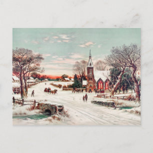Vintage Winter Postkarte