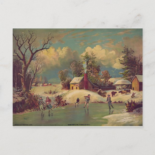 Vintage Winter Postkarte (Vorderseite)