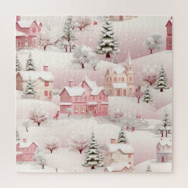 Vintage Winter-Snowy Village Landschaft (Vertikal)