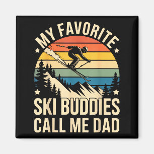 Vintage-Winter-Vater-Spruch Lieblings-Ski-Kumpels Magnet