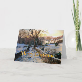 Vintage Winter Weihnachtslandschaft mit Schnee Feiertagskarte