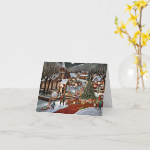 Vintage Winter Weihnachtslandschaft mit Schnee Karte