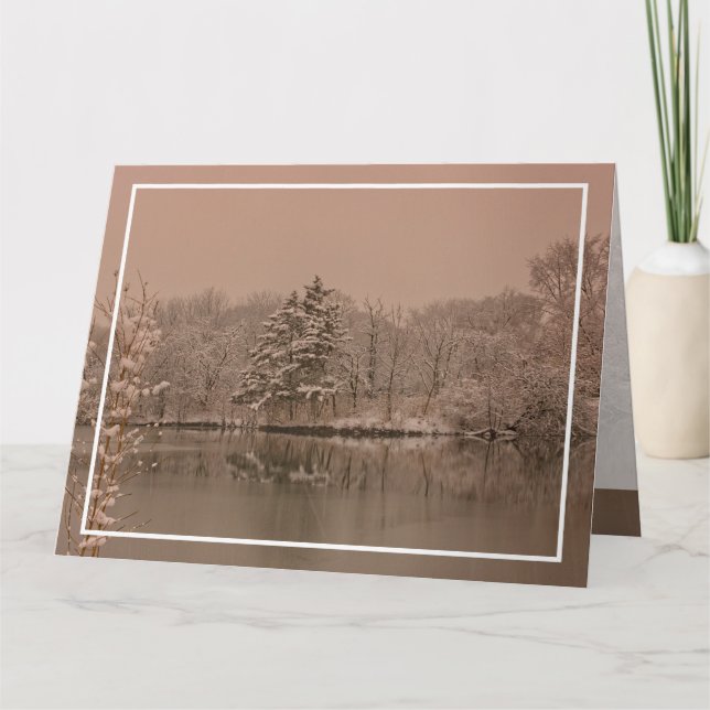 Vintage Winter Wonderland Personalized Holiday Karte (Vorderseite)