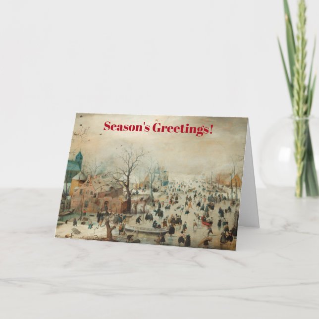 Vintage Winterlandschaft in Holland Karte (Vorderseite)