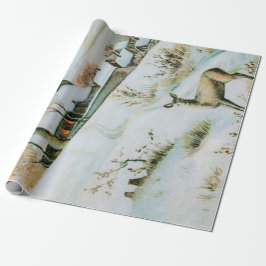 Vintage Winterlandschaft mit Reh Geschenkpapier
