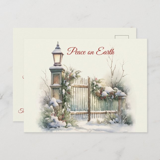 Vintage Winterlandschaft Postkarte (Vorne/Hinten)