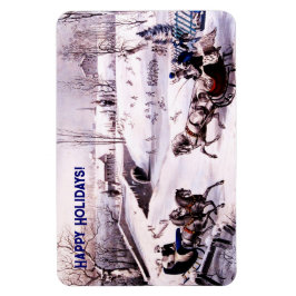 Vintage Winterlandschaft. Weihnachtsgeschenk Magnet