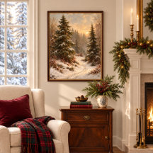 Vintage winterliche Kiefernwaldlandschaft