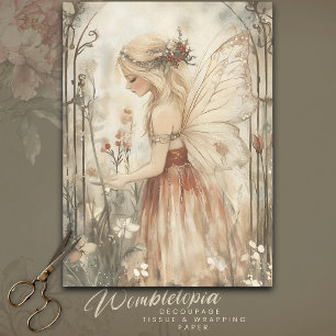 Vintage Wintermärchen mit Berry Crown Decoupage Seidenpapier