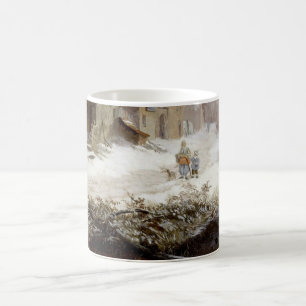 Vintage Wintermühle-Schneelandschaft Kaffeetasse