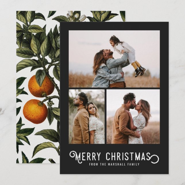 Vintage Winterorange 3 FotoCollage Weihnachten (Vorne/Hinten)