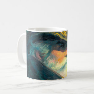 Vintage-Winterporträt eines alten Mannes Kaffeetasse