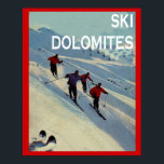 Vintage Wintersportarten Skifahren in Italien, Dol Poster<br><div class="desc">Vintage Wintersportarten Skifahren in Italien,  Dolomiten</div>