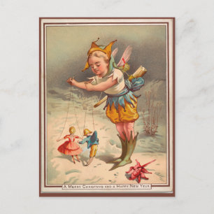 Vintage Winterspritze Postkarte