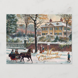 Vintage Winterstraße Frohe Weihnachten