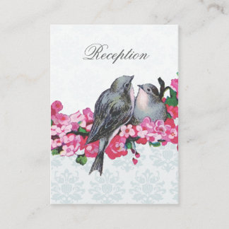 Vintage Wintervögel Hochzeitsempfang Begleitkarte