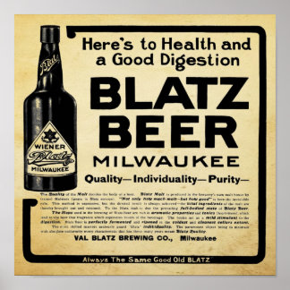 Vintage-Wisconsin-Bierdruck Poster