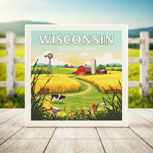 Vintage Wisconsin Fliese