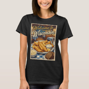 Vintage-Wisconsin-Freitag-Fischbraten-Essen-Plakat T-Shirt