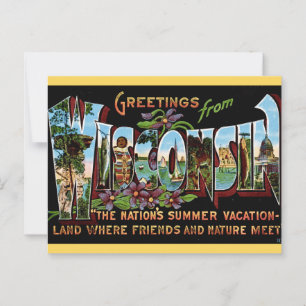 Vintage Wisconsin Grußkarte Postkarte